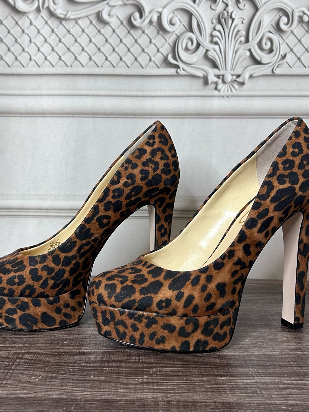 Jessica Simpson Leopard Print Platform Pumps - Brown/Black